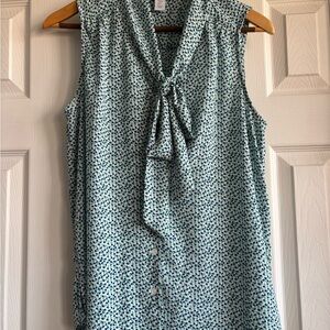 Carolina Belle Teal Patterned Sleeveless Blouse